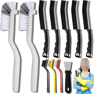 11 Pcs Crevice Cleaning Brush Set,Hard Bristle Cleaning Supplies for Kitchen,Bathroom,Corner,Grout,Sink,Cup,Teapot,Bottle,Blender,Christmas Party Gifts,Hand Tools Kits