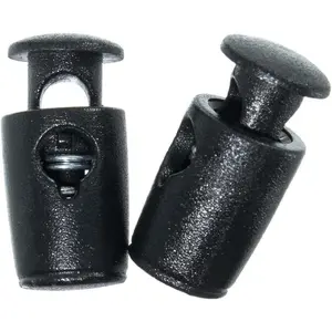 Single Barrel Cord Locks – Best for Mini, Micro, Nano Paracord Projects (Black, 25 Pack)