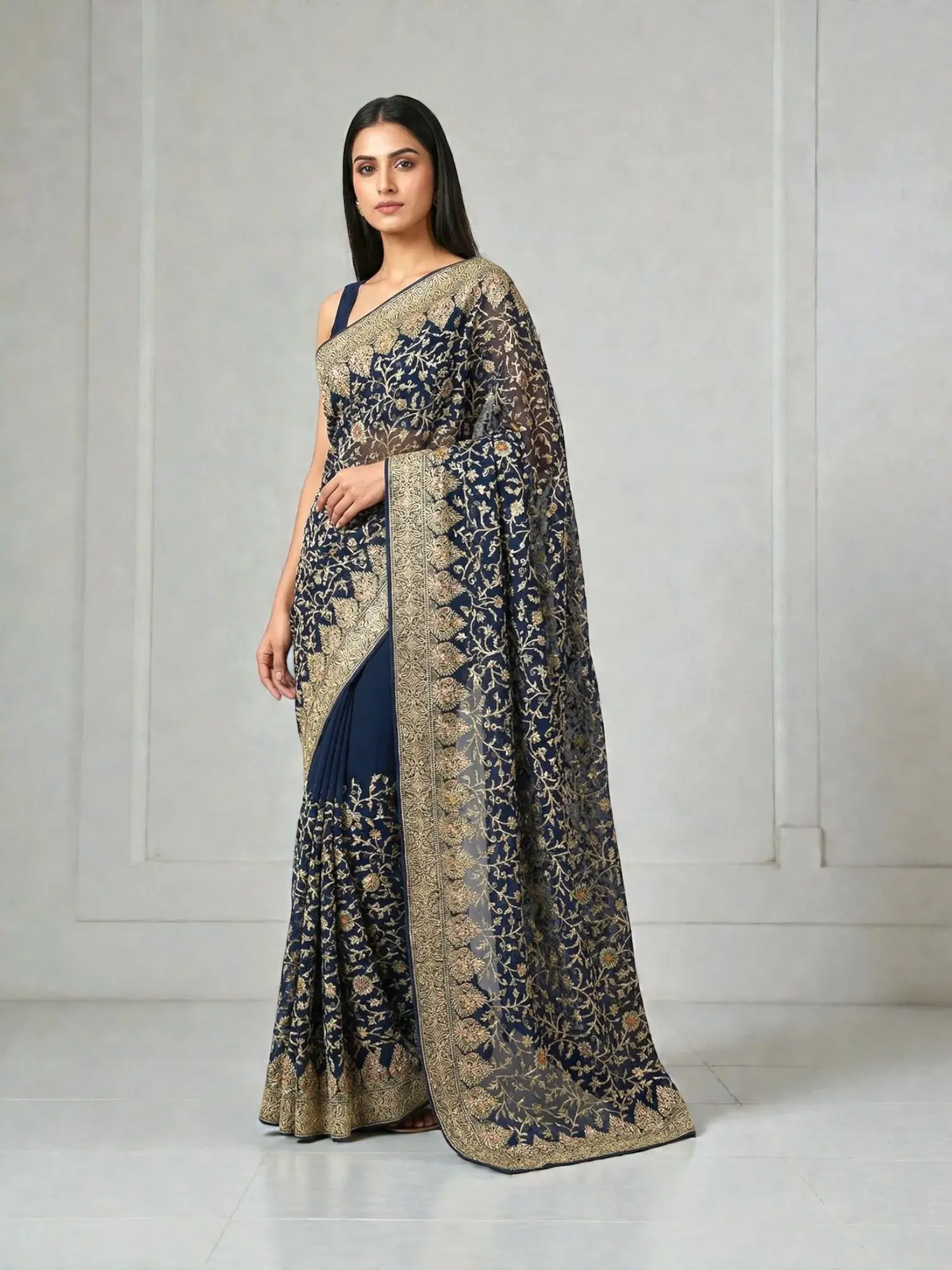 Crunchy Heavy Work Traditional Saree, Cultural Wear for Women