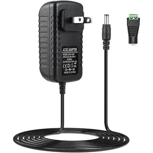 12V Power Supply, 24W Power Adapter, 110V AC to 12V 2A DC Converter, Wall Plug Transformer for 12 V Devices with 5.5/2.1mm DC Connector
