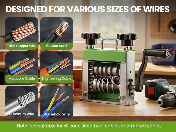 EasyWox Manual Wire Stripping Machine, Drill Powered Hand Crank Wire Stripper Tool with 6 Channels 5 Blades, Fits 0.06"–0.67" Wires, Scrap Wire Stripping Machine for Scrap Copper Recycling tiktokshopbacktoschool,back to school,back to school haul