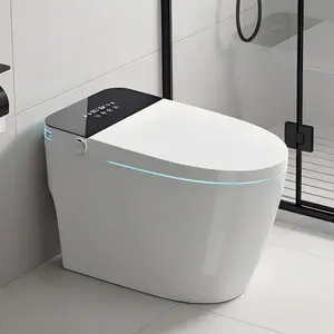 [Bellemave] Tankless Smart Toilet With Bidet Built In, One-piece Bidet Toilet Seat, Auto Flush, Auto Open/Close,Heated Seat, Warm Water and Dry, Adjustable Temp,Remote Control Side Know