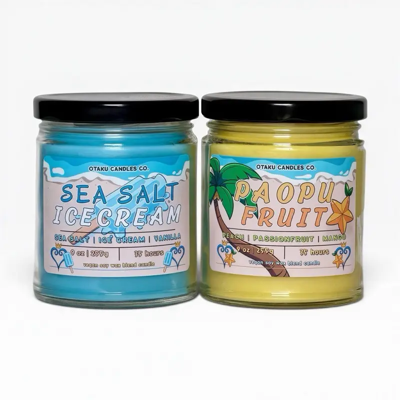 Sea Salt Ice Cream & Paopu Fruit Candle Set | Vegan Apricot Wax Candles