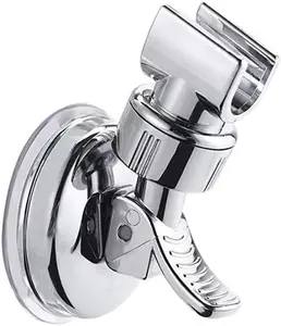 Medsuo Adjustable Shower Head Holder Removable Suction Cup Shower Head Bracket No Drill Shower Head Bracket with Chrome Polished for Bathroom
