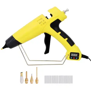 550W Digital Display Hot Glue Gun – Temperature Adjustable Professional Thermo Tool with 4 Replacement Nozzles, 24 High-Viscosity Glue Sticks for DIY Craft & Repair