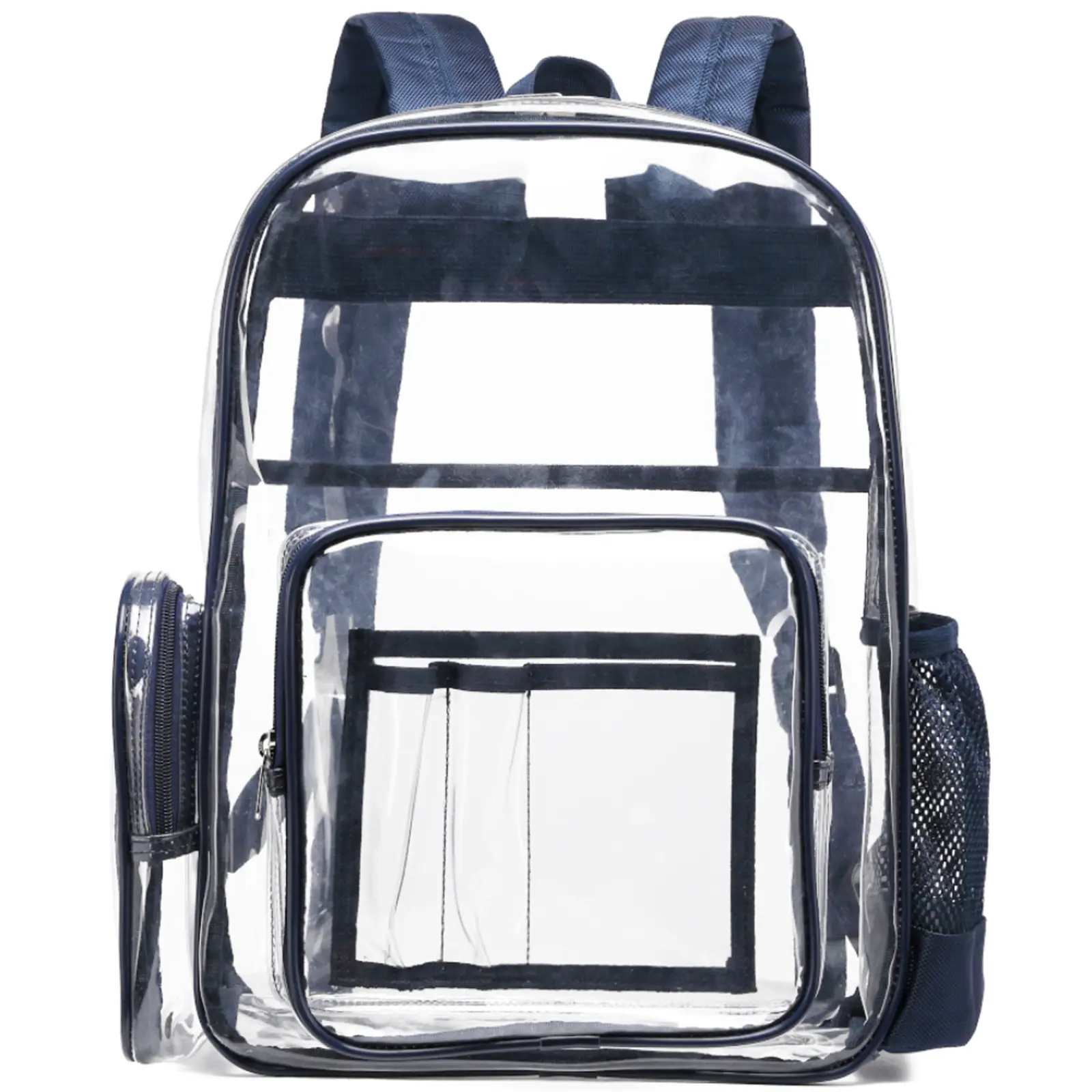 PACKISM Heavy Duty Clear Backpack, Large Durable PVC Transparent Bookbag for School, College, Work & Travel, See-Through Casual Daypack