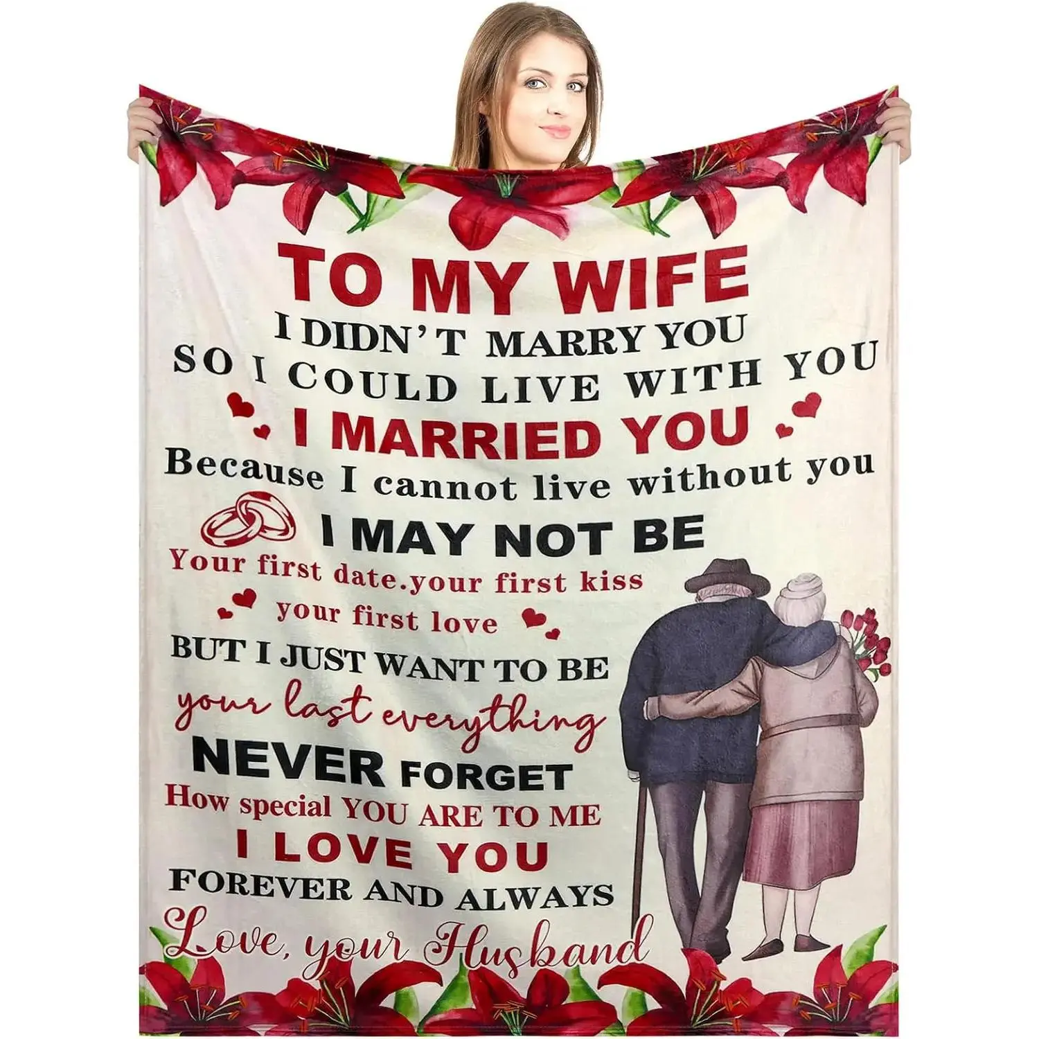 Gifts for Wife from Husband to My Wife Blanket Christmas Gifts for Wife Wedding Anniversary Valentines Day Gifts Romantic Gifts Wife Gifts for Birthday Gift Mother's Day