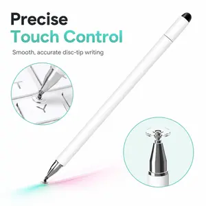 3-in-1 Touch Screen Stylus Pen, White Universal Pen for Tablets, Phones, Switch & Everyday Writing, No Bluetooth No Charging Needed, Smooth Drawing Note-Taking Pen for Students, Office, Birthday & School Gifts