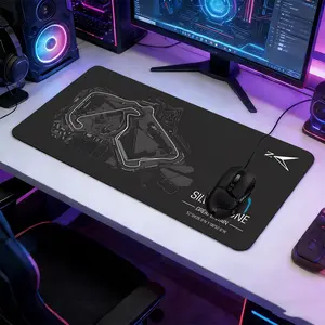 Silverstone F1 Circuit Large Extended Gaming Mouse Pad, Extended Mousepad, Non-Slip Rubber Base Stitched Lock Edge Desk Mat, Minimalist Racing Track Design, for Home Office & Gaming Setup, Gift for Gamers & Racing Fans