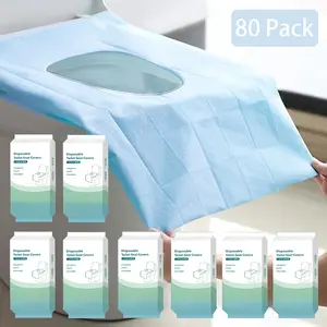 80 Pack Disposable Toilet Seat Covers Portable Travel Toilet Mats for Hotel Hospital Outdoor Public Restrooms XL Waterproof