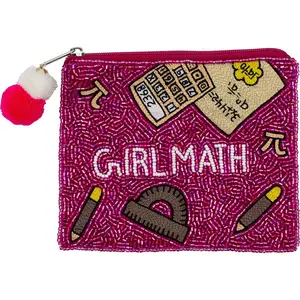 GIRL MATH BEADED COIN POUCH