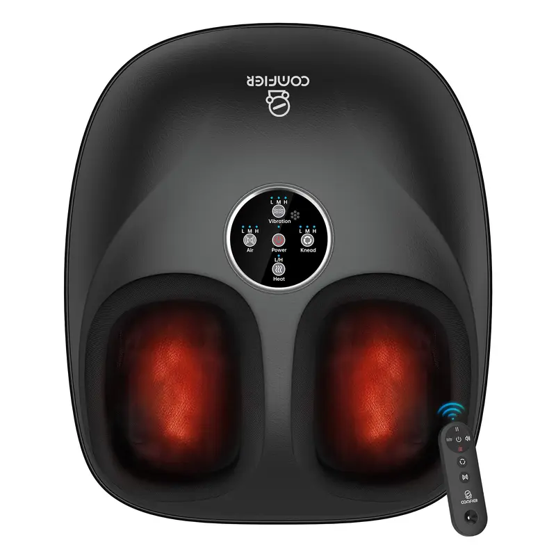 COMFIER 2026 Upgraded Oval Universal Shiatsu Foot Massager Machine (Cf-5003) - 36w, 24v Voltage, Plastic, with Remote, Deep Kneading, Adjustable Relaxing Heat, Plantar Fasciitis Relief, Ideal for Home & Office, Christmas Gift for Friends