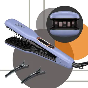 Hair Straightener, Pumped-Up Volume, Adjustable Temp, 360 ° Tail Rotation, Lasting Volume, Dual Voltage (100-240V), Volumizing Hair Iron, Purple, Multifunctional Styler