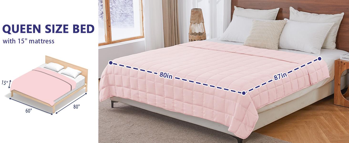 yescool Weighted Blanket for Adults,Cooling Heavy Calming Blanket for Deep Sleep,Perfect for 190-210 lbs, Queen Size Breathable Blanket with Premium Glass Bead, Machine Washable,20lbs For Stress & Anxiety