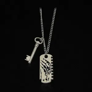 1Pc Suitable for Surrounding the Game Summer Day Apple Necklace Same Style Jack Wolfskin Square Plate Necklace Clavicle Chain Fashion Necklace