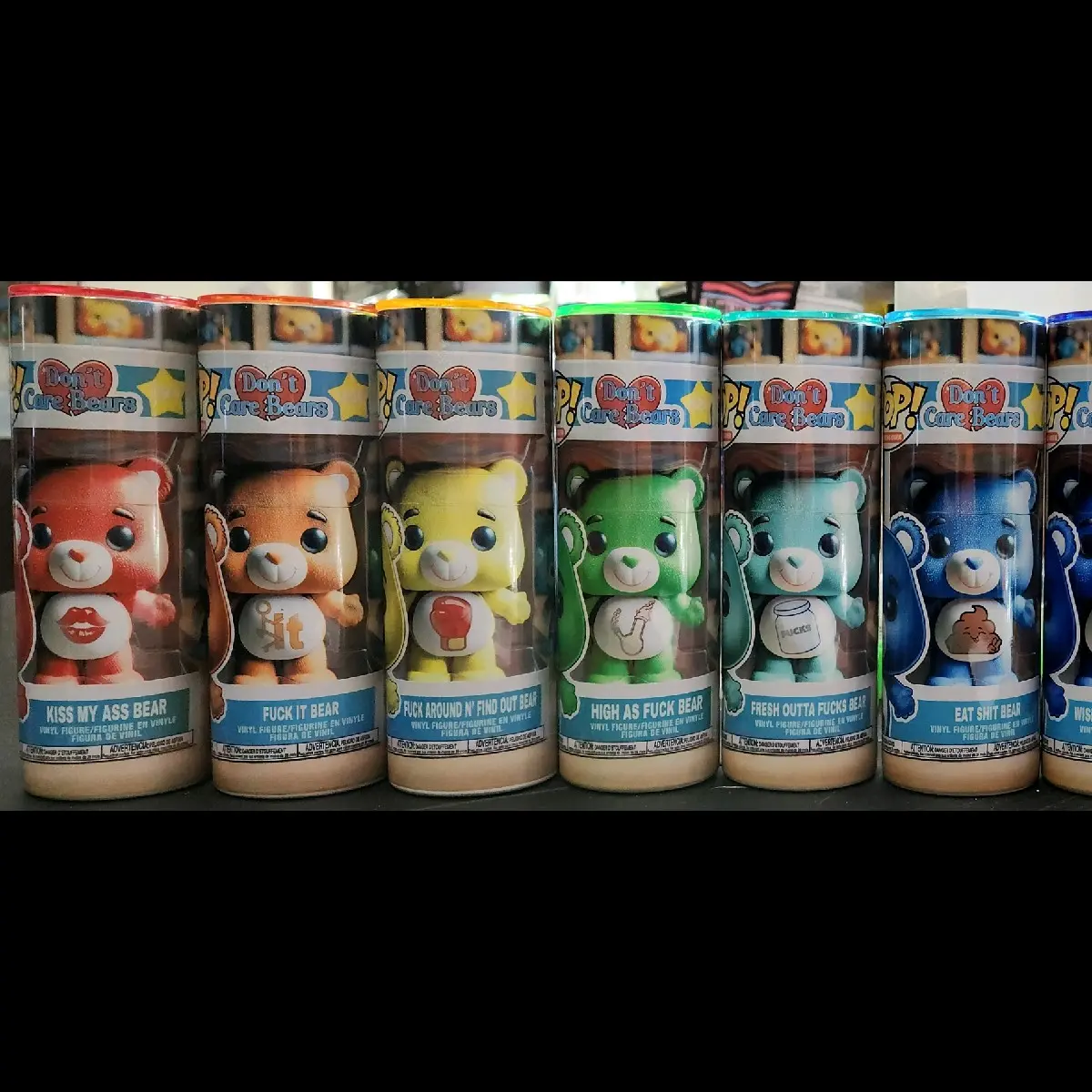 20oz Skinny Tumbler Don't Care Bears Double Wall Insulated Drinking Cup