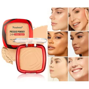 RosaWee 24H Long-Lasting Matte Pressed Powder | Oil Control & Pore-Minimizing Compact Foundation, Waterproof Sweatproof, Full Coverage Face Makeup Setting Powder for All Skin Types