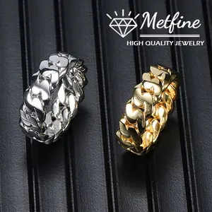 Exquisite fashion trend Cuban chain ring for men and women