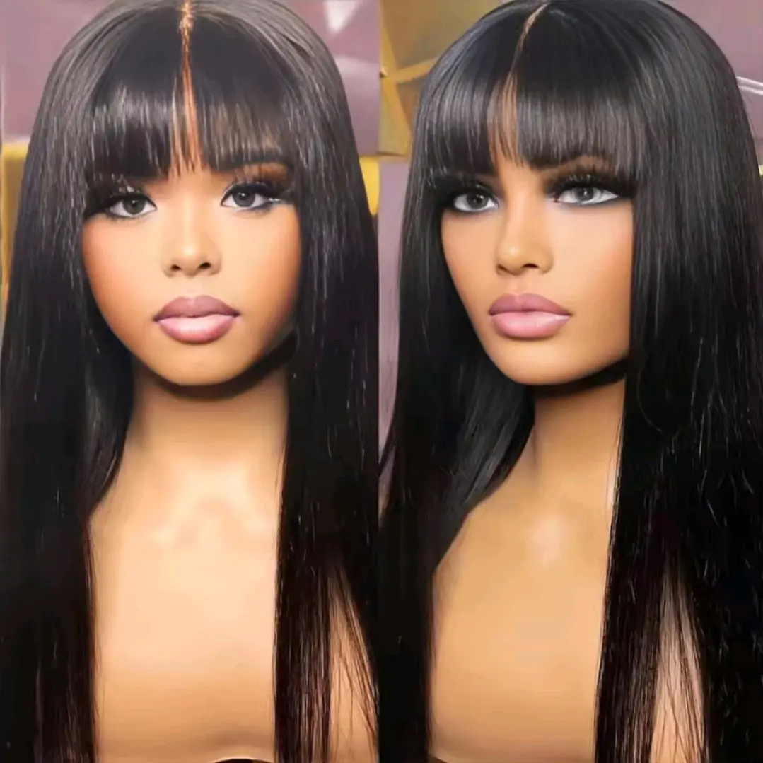 3x1 Middle Part Straight Lace Wig - Synthetic Full Machine Wig