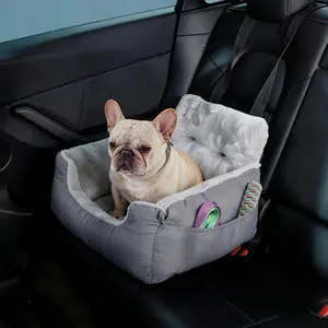 LFC PETS Portable Dog Car Seat for Small Dogs, Washable & Removable Cover, Warm Soft Plush Booster Seat, Safety Travel Carrier Bed for Puppy & Cats