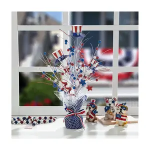 Glitzhome 20" Patriotic Americana Top Hat TableTree
