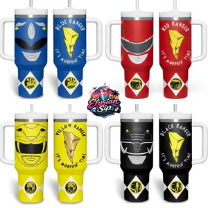 [Collection] Elysian Sip - Power Ranger Movie Custom 40oz Tumbler High-Quality Insulated Tumbler V1, Superhero Action Tumbler With Handle, Movie Fan Gift Tumbler, Leakproof Travel Mug.