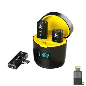 popu·pine Wireless Lavalier Microphone for iPhone iPad Android With Charging Case Audio Smartphone Audio Smartphone