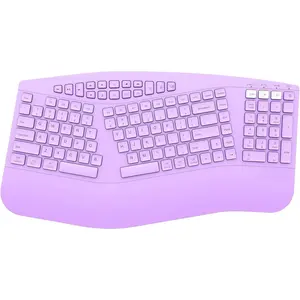 Keyboard , Multi-Device  Keyboard, Full-Sized Rechargeable Split  Keyboards, Wrist Rest for  Typing, for Windows//Laptop/Table/PC,