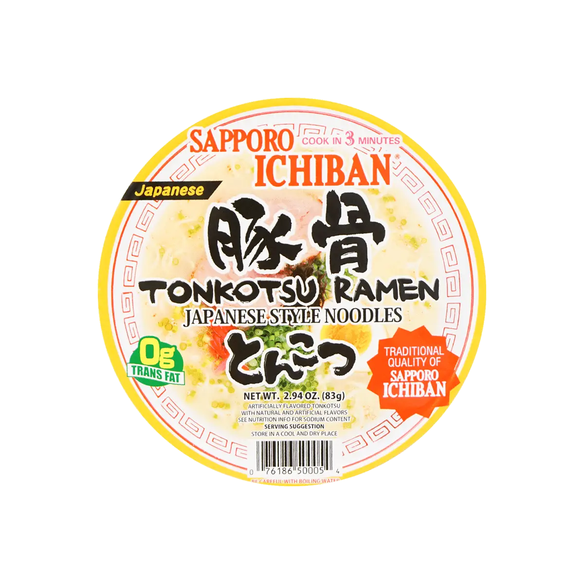 SAPPORO ICHIBAN Japanese Style Tonkotsu Ramen - Instant Noodles, 2.94oz