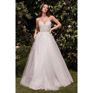Cinderella Divine -C148W Strapless Laced A-Line Wedding Dress