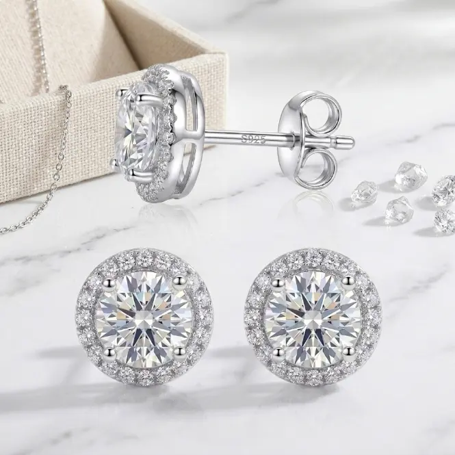 [2026 Must-Have] S925 Sterling Silver CZ Studs | The Perfect Jewelry Gift for Him Men's S925 Sterling Silver CZ Stud Earrings - Sparkling Hip Hop & Casual Earrings Gift