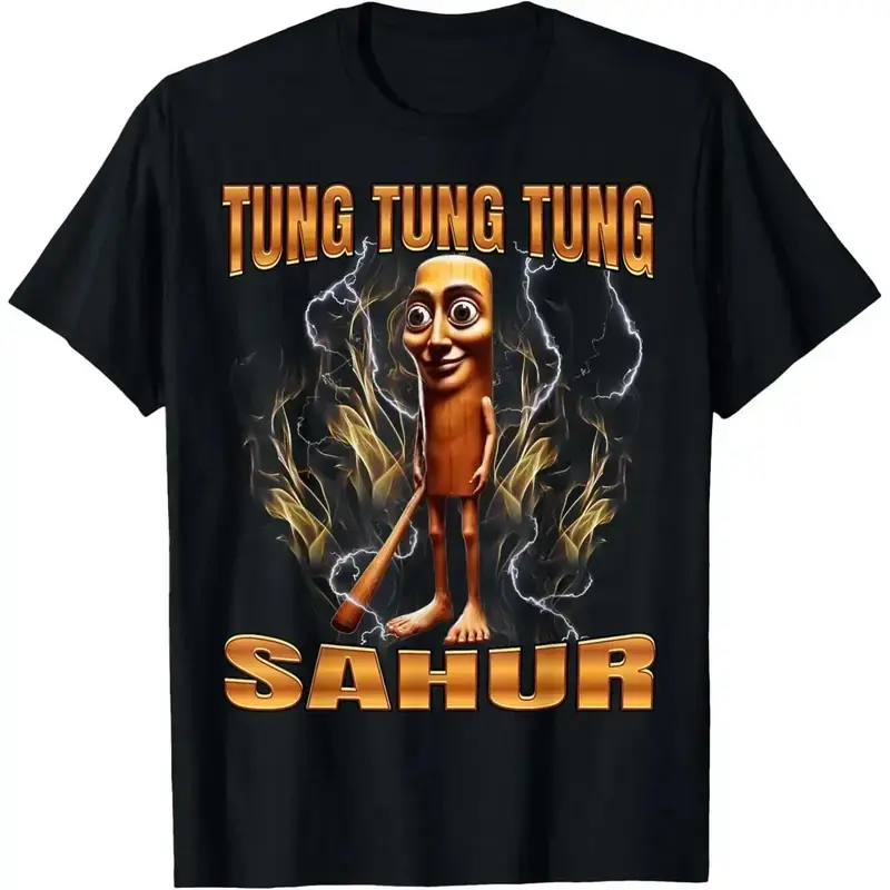 100% Cotton Unisex Tung Tung Tung Sahur T-Shirt women graphic shirts