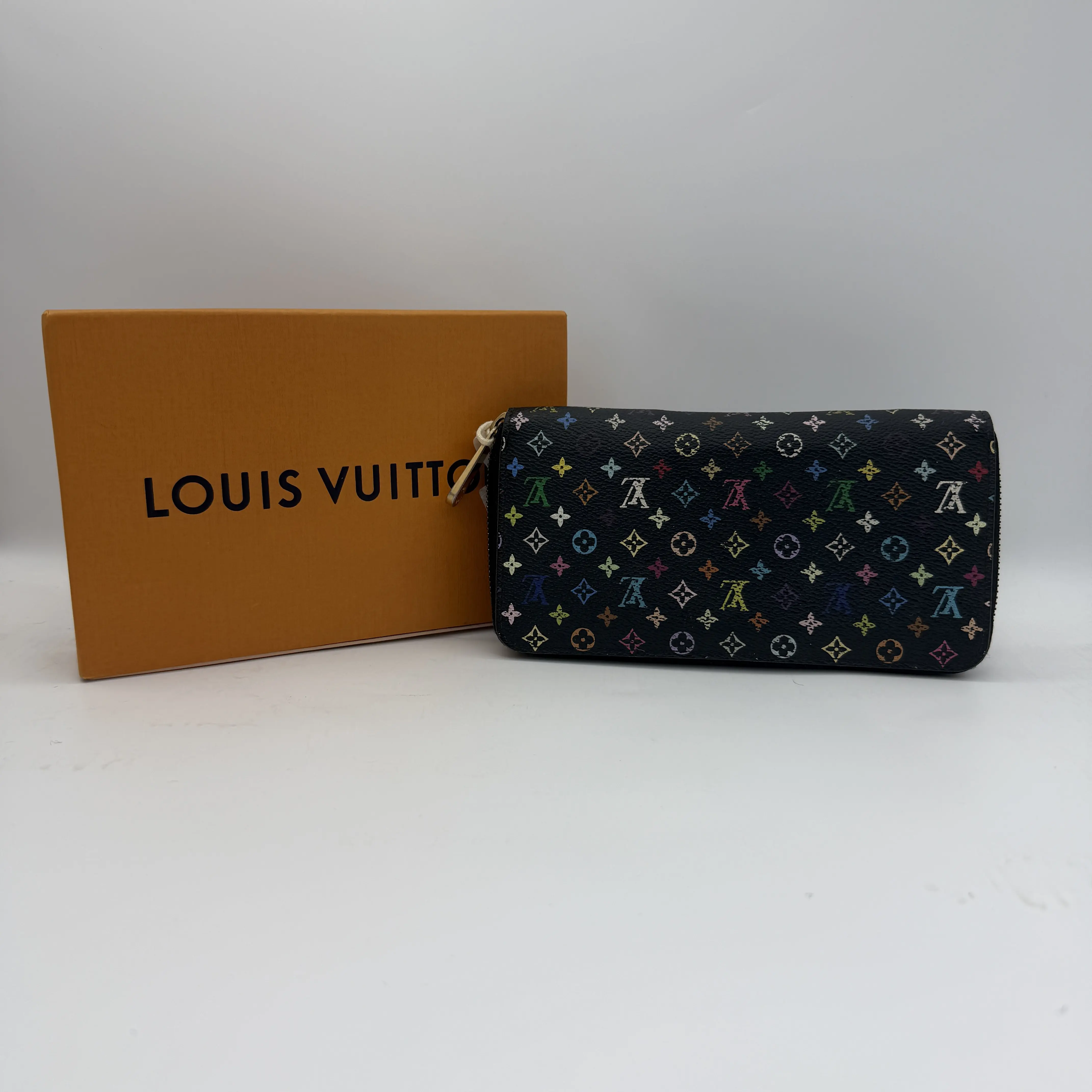 Pre-owned Louis Vuitton x Takashi Murakami Black Multicolore Zippy Wallet