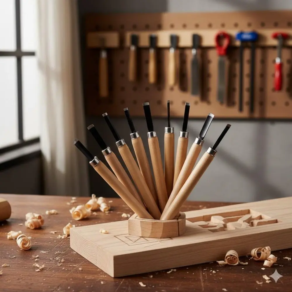 Professional Wood Carving Chisel Set: High Carbon Steel Anti-Slip Handle, Durable Engraving Tools, Carpentry Tools for Fine Woodworking & DIY Home Decor Projects. Portable Multi-Function Tool Kit, Essential for Handcrafted Creations.