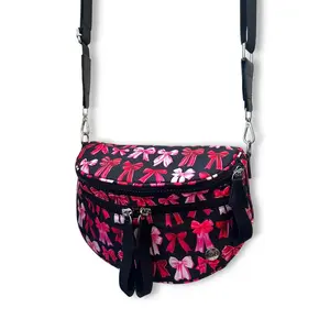 Iris & Rainbow Crescent Bag Design (#8061) - Large Capacity Women's Crossbody Bag for Everyday Use, City, and Bum