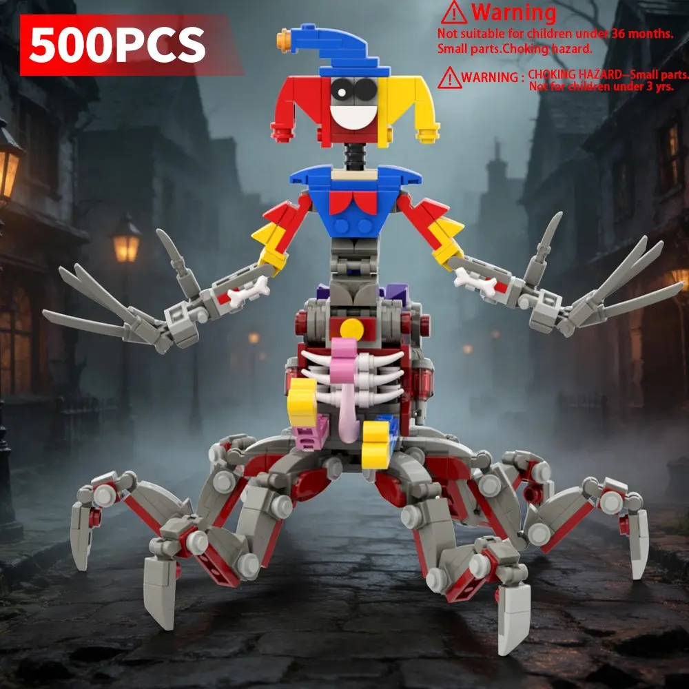 New Popular Horror Game Creepy Spider Clown Monster Figures Building Block Model Sets Bricks Kit, Clown Monster Funtime Series Monster Toys for Fans, Creative Building Blocks, Ideal Birthday Gift