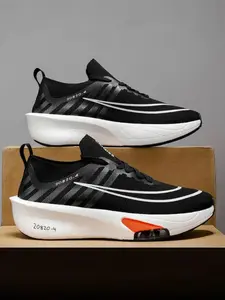 Couple Cushioned Running Shoes, Trendy Breathable Mesh, Shock Absorption, Anti-Slip, Wear-Resistant, Outdoor Slow Run, Daily Commute