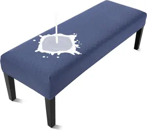 Dining Bench Cover, Removable Slipcover Washable Seat Protector for Living Room, Bedroom, Kitchen (Navy Blue)