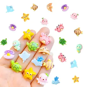 50pcs Ocean Resin Charms, Cute Animal Cabochons for DIY Crafts, Jewelry Making Supplies, Scrapbooking & Phone Cases, Diy With Charms, Diy Craft Embellishments