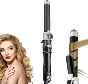 Automatic Curling Iron, 28mm/1.1 inch Rotating Hair Curler with LCD Display, Adjustable Temp, Dual Voltage, Automatic Shut-Off, Fast Heating Wand for All Hair Types and Lengths (Black)