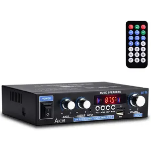AK35  Audio Amplifier Receiver, 200W  Dual   5.0 Sound Speaker AMP,  Amplifiers FM Radio/USB/SD/Card w/Remote Control  Theater Audio Stereo System Components