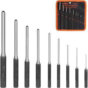 9 Pieces Roll Pin Punch Set, Removing Repair Tool with Holder for Automotive, Watch Repair,Jewelry and Craft