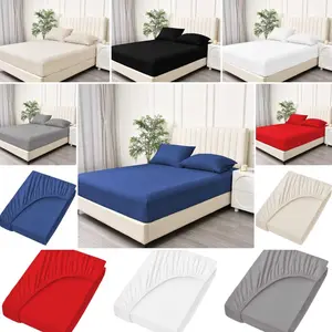 Hotel Quality Fitted Sheet Deep Pocket Breathable Soft Elastic Mattress Sheets