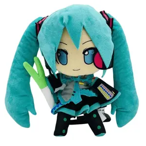 Adorable Hatsune Miku Plush  Fluffy Anime Stuffed Doll with Signature Pigtails  Cuddly Figure for Collectors & Gift Giving