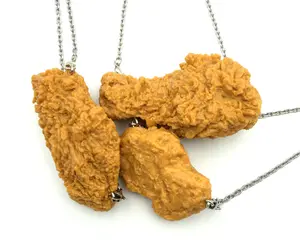Fried Chicken Leg/Drumstick Hilarious pendant for fun and parties Realistic food Necklace 24”