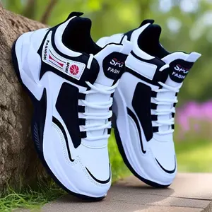 Men's High Top Basketball Shoes White with Red Accents Lightweight EVA Sole Fabric Lining Plaid Pattern Court Sneakers for Streetwear & Outdoor Sports