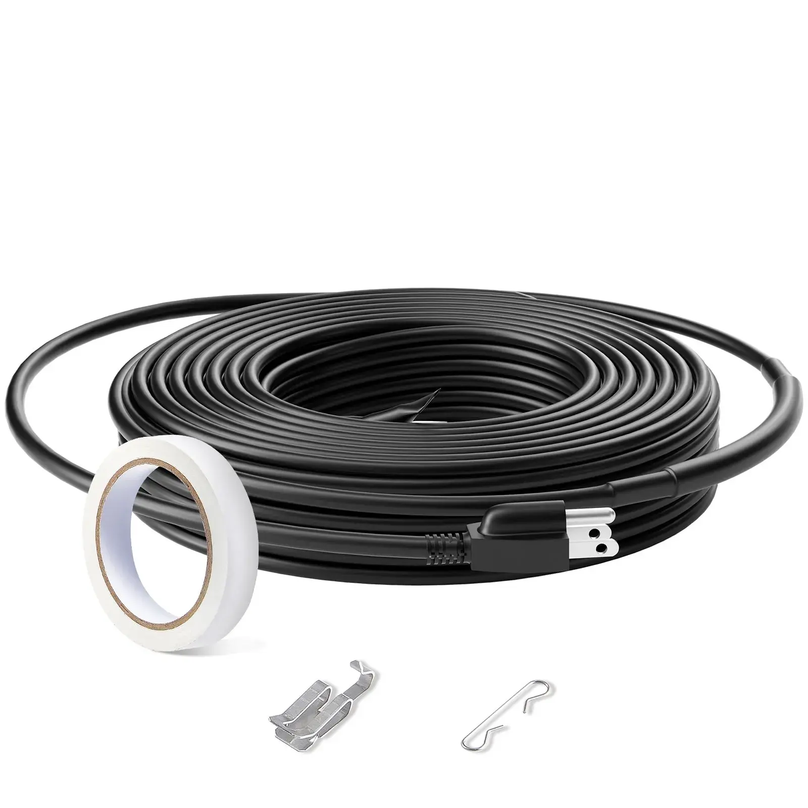 【DealsForYouDays】VEVOR Self-Regulating Pipe Heating Cable, 30FT 5W/FT Heat Tape for 150°F/65°C Pipe Freeze Protection, Wood Synthetic Asphalt Composite Roof Snow Melting & Gutter De-Icing, 5W/Ft At 10°C