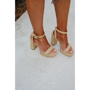 Feliza Rafia Heel-Natural