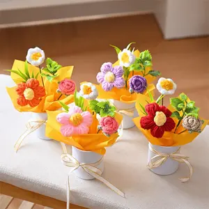 1 Set Realistic Flower Bouquet Set, Includes Crochet Flowers, Perfect Gift for Birthday, Anniversary, Mother's Day, Valentine's Day, Wedding