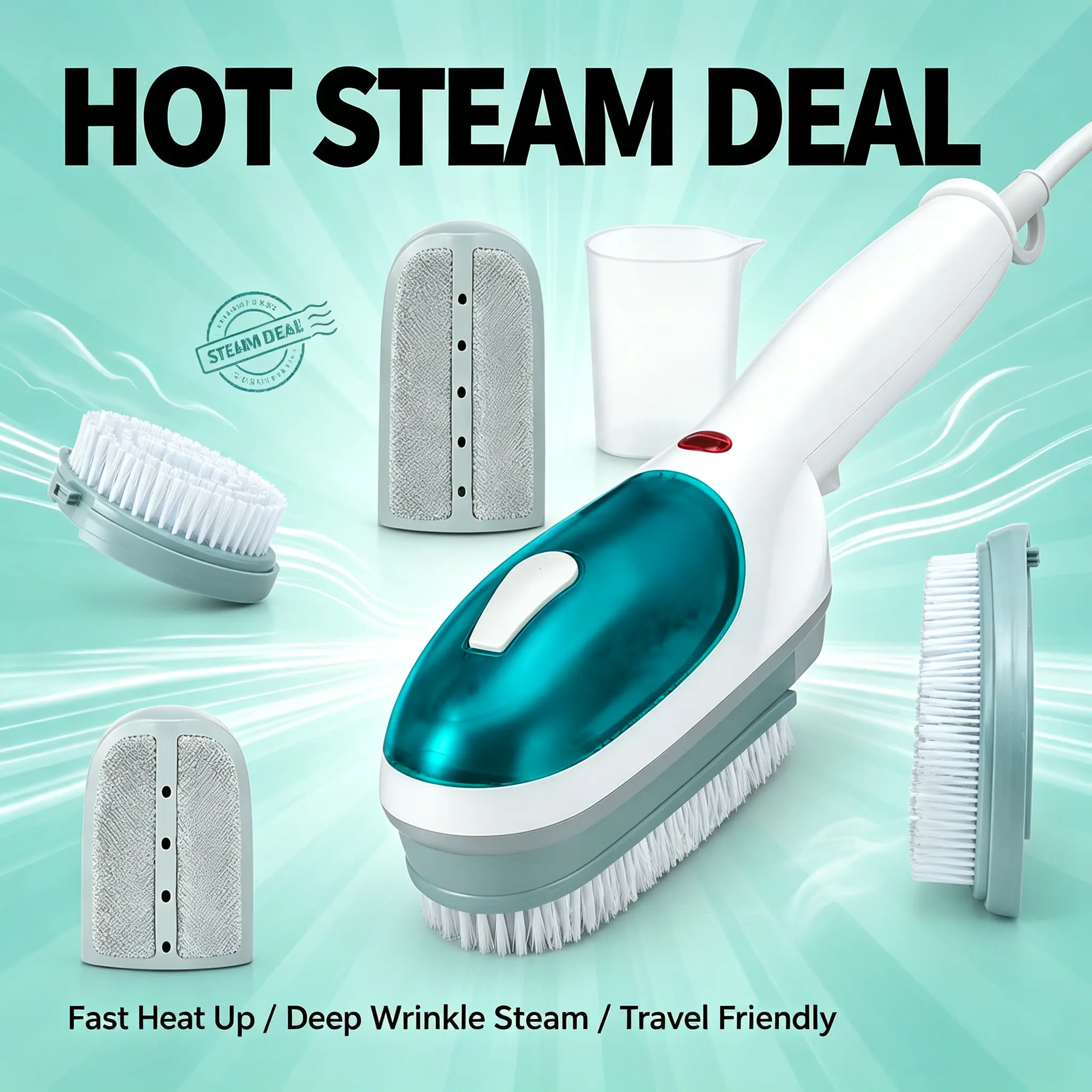 Steam ironing machine, quickly heats up to produce steam, uses steam to dry and iron the wrinkles of clothes, a portable power plug-in ironing device, a tool for making clothes flat at home, during office work or when traveling Steams For Clothes Garment